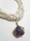 Amethyst Bloom Twisted Statement Necklace Set