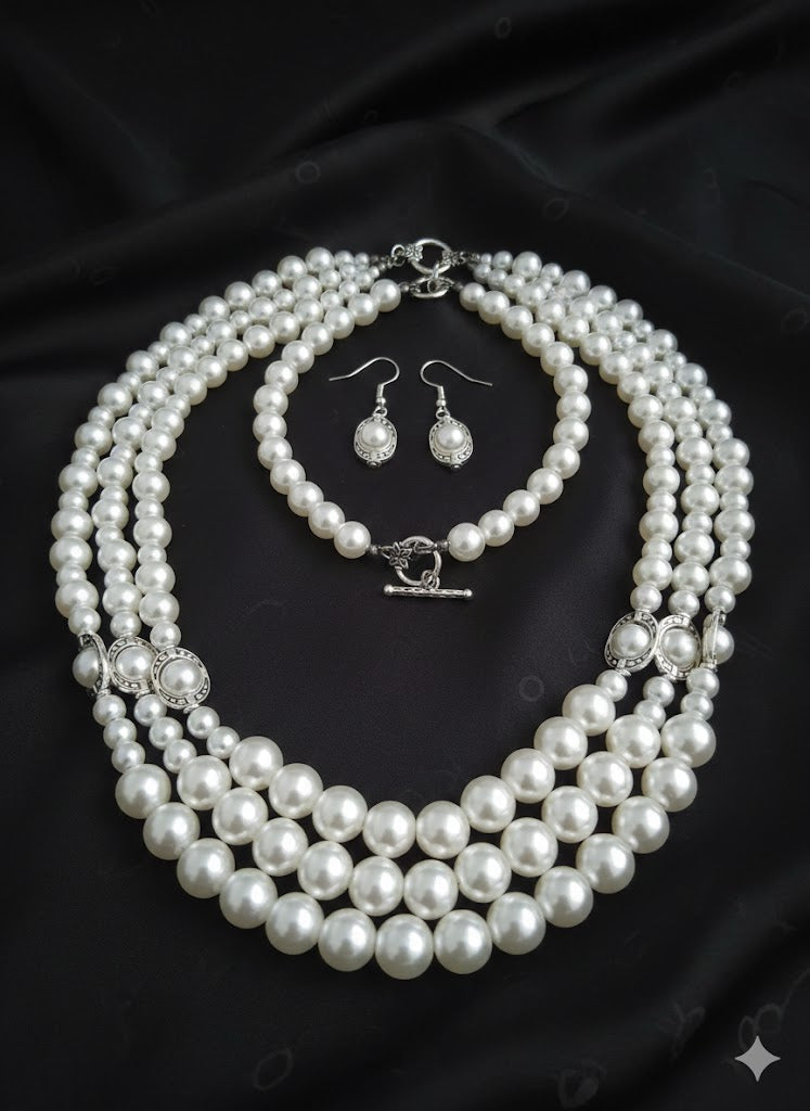 Aurelian Pearl Three-Piece Jewellery Set