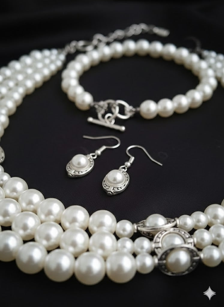 Aurelian Pearl Three-Piece Jewellery Set