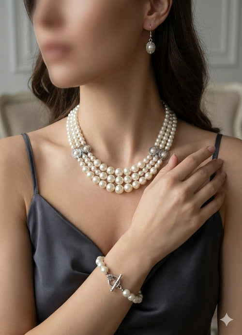 Aurelian Pearl Three-Piece Jewellery Set