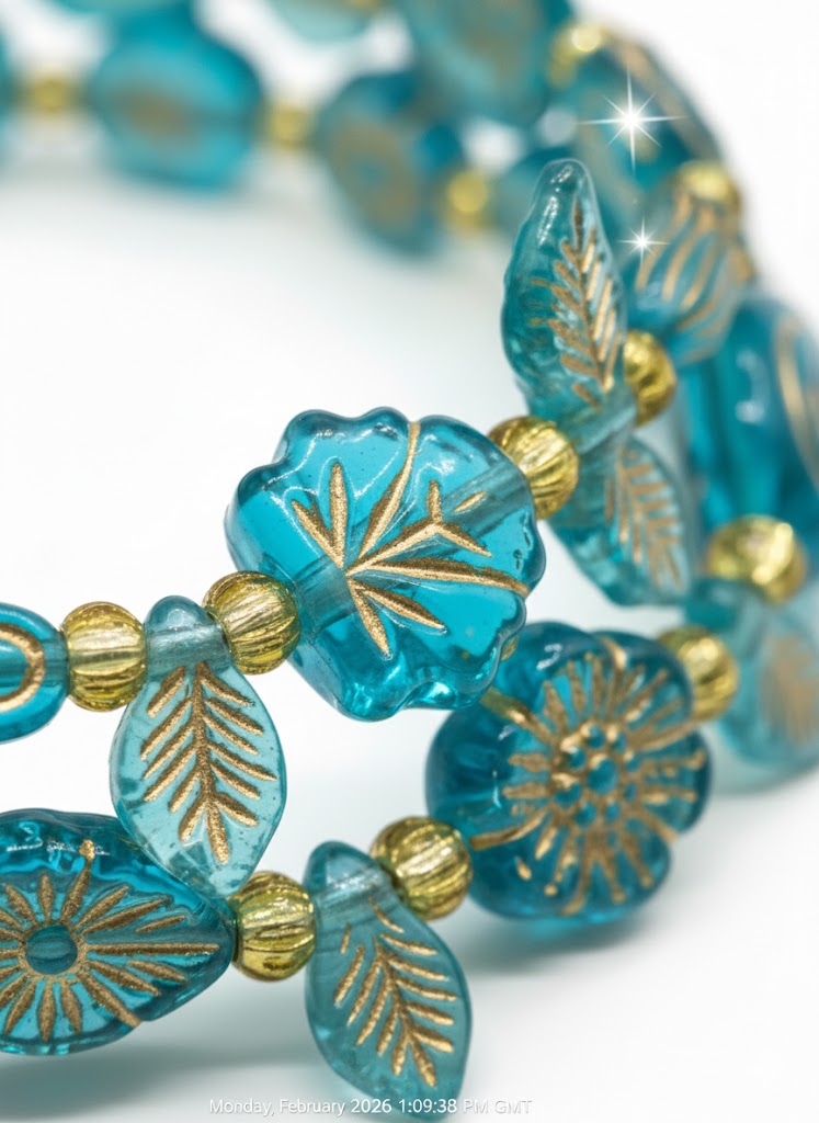 Azure Garden Beaded Bracelet and Earring Sets