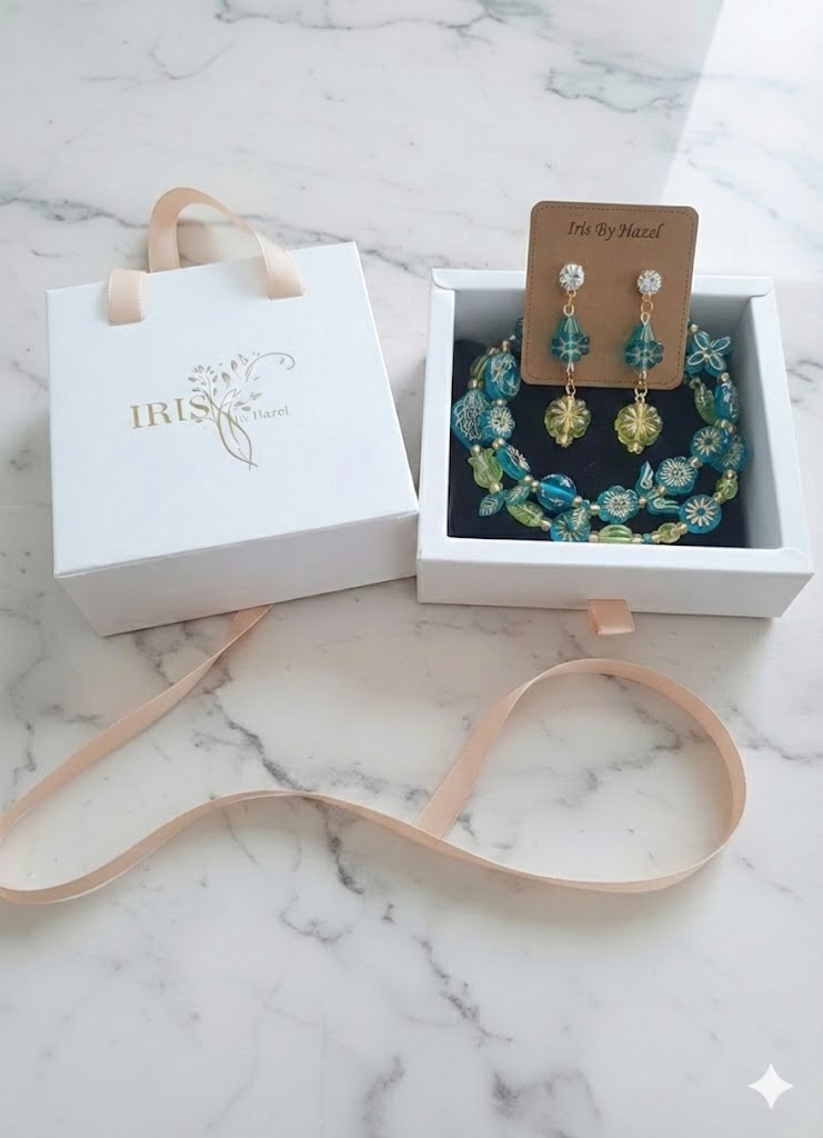Azure Garden Beaded Bracelet and Earring Sets