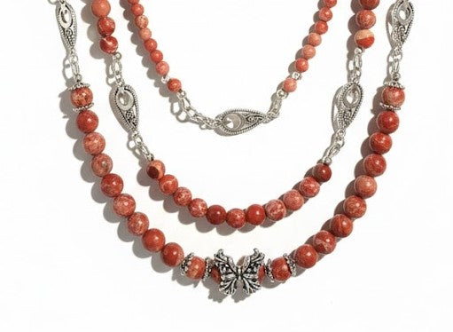 Crimson Current Red Jasper Necklace Set