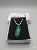 Emerald Labyrinth Natural Malachite Pendant Necklace