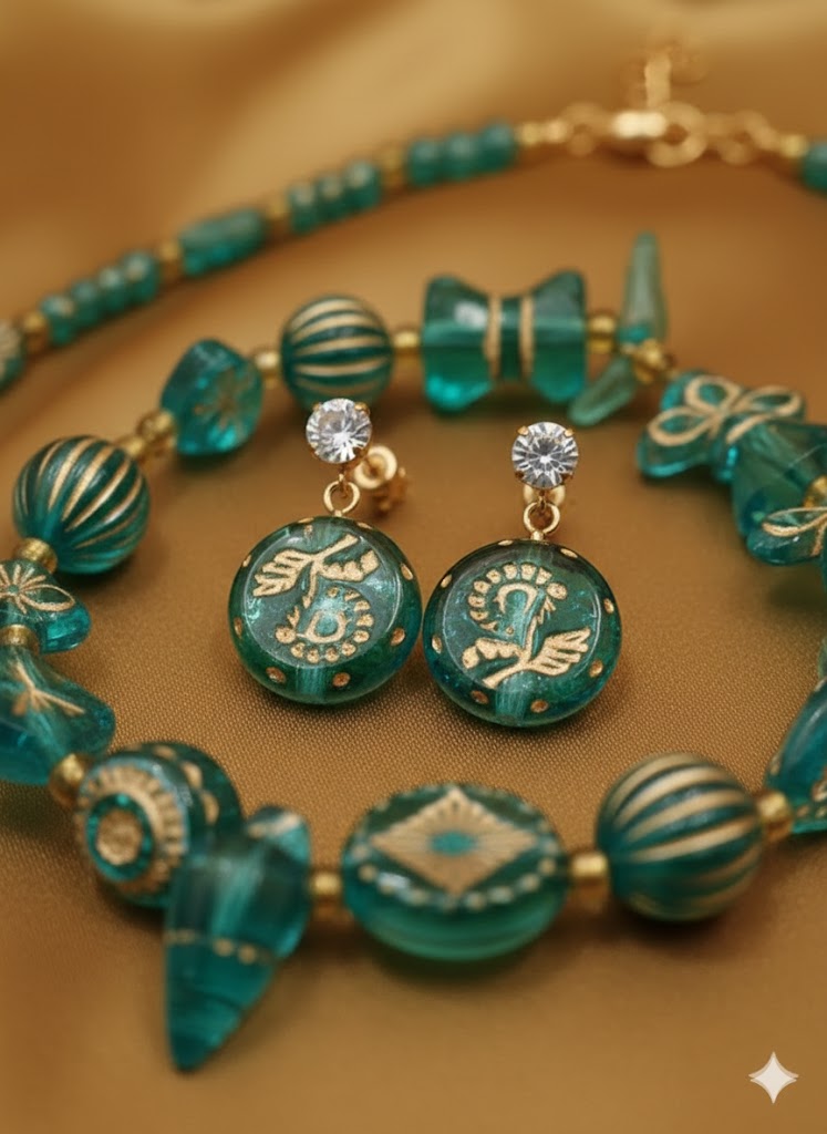 Emerald Path Three-Piece Jewellery Set