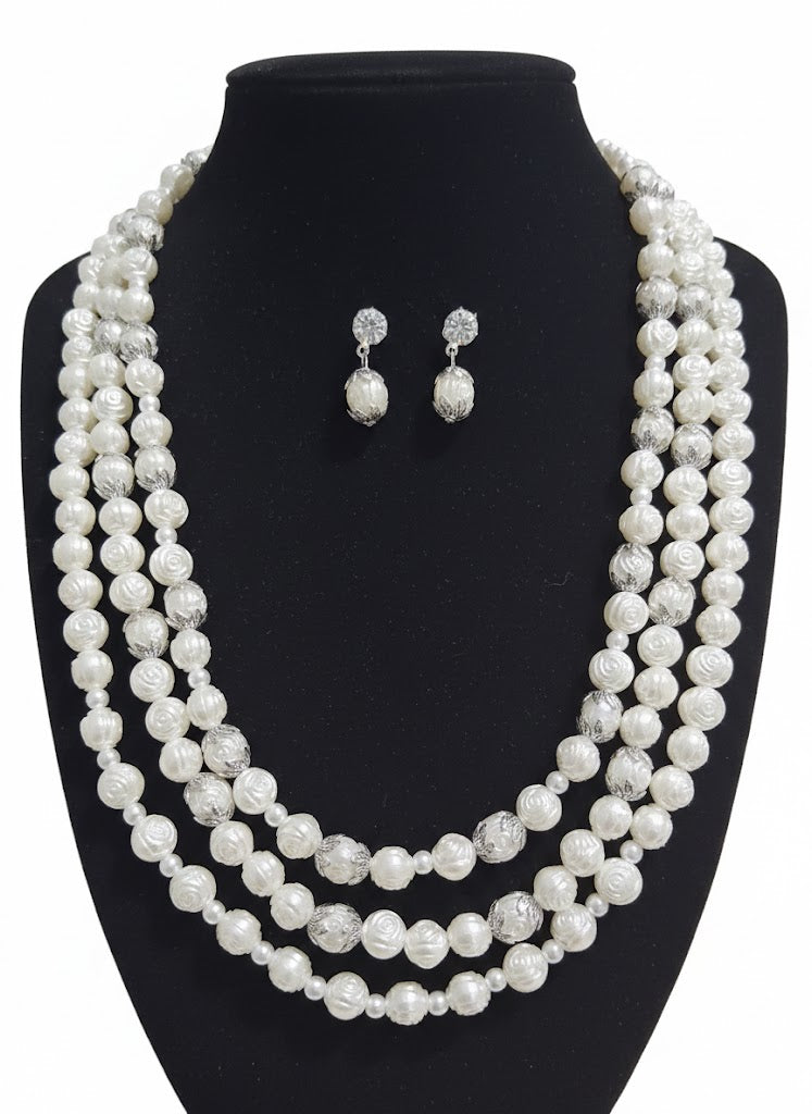 Floral Encore Triple-Strand Necklace Set