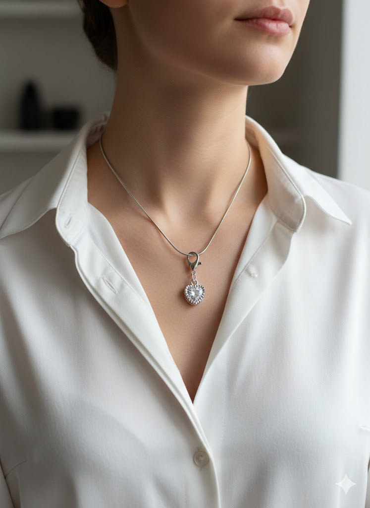 Hearty Luminescence 18k Silver-Plated Necklace