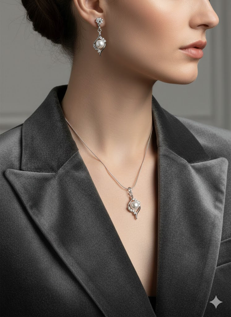 Luxe Encore Pearl & Rhinestone Necklace Set