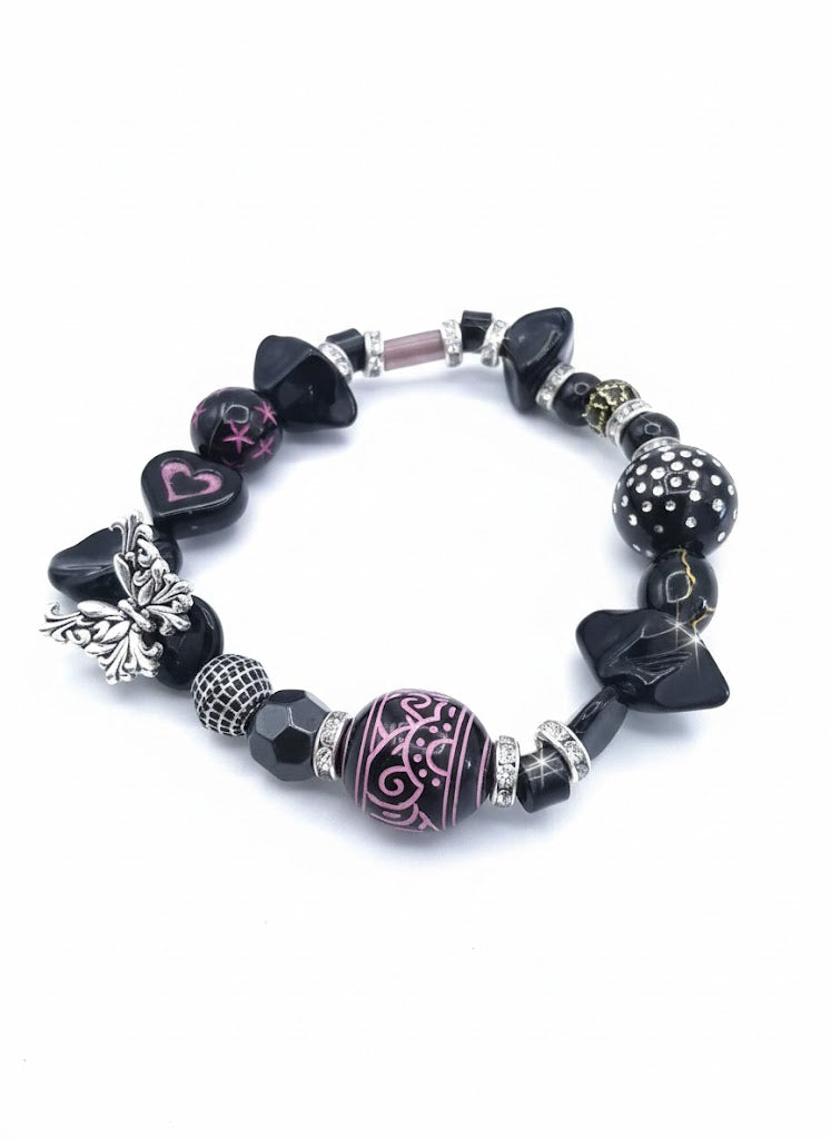 Midnight Monarch beaded bracelet