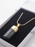 Obsidian Muse Natural Stone Pendant Necklace
