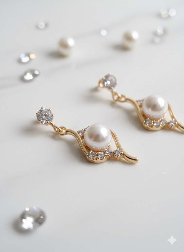 Regal Twist Pearl Earrings