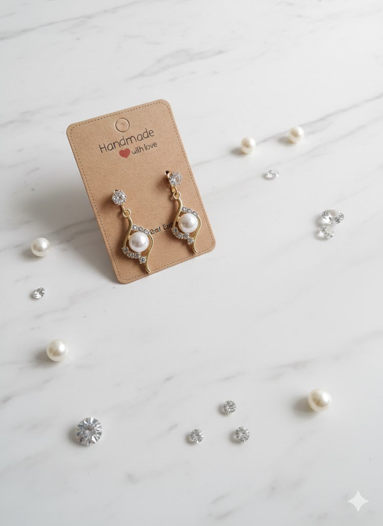 Regal Twist Pearl Earrings