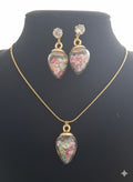 Prismatic Shaker Glass & Gold Necklace Set