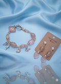 Rosé Garden Beaded Charm Bracelet and Earring Sets