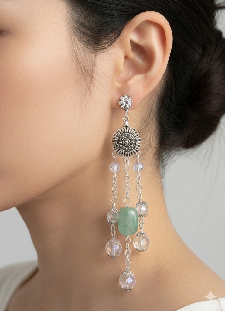 Verdant Aura Statement Earrings
