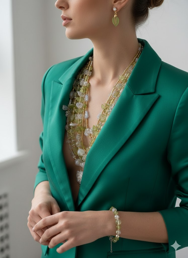 Veridian Heritage 5-Strand Three-Piece Jewellery Set