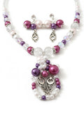 Violet Frost Beaded Necklace Set