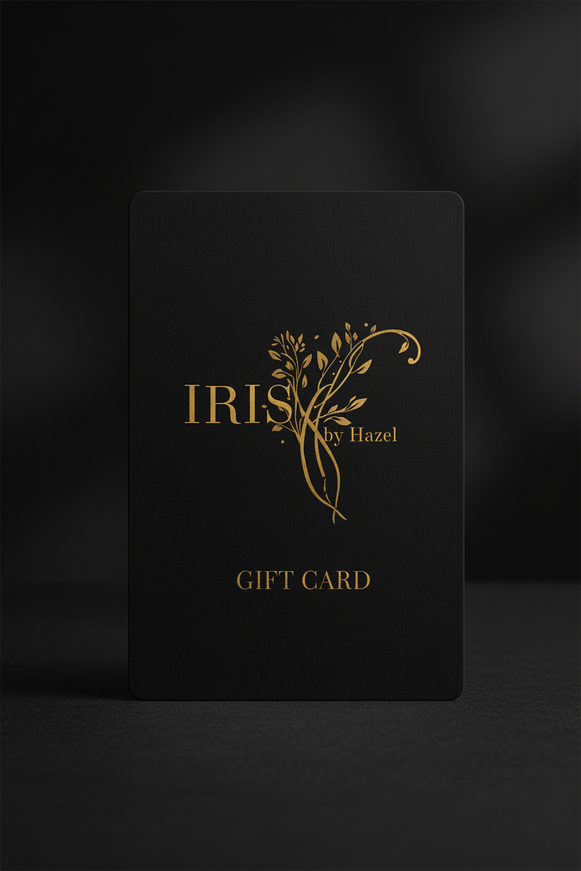 Iris By Hazel Gift Card - vertical design with brand logo